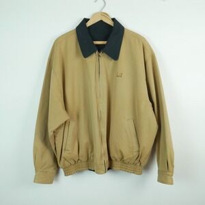 Dunhill Reversible Harrington Golf Jacket Mens XXL Tan Black Full Zip Cotton